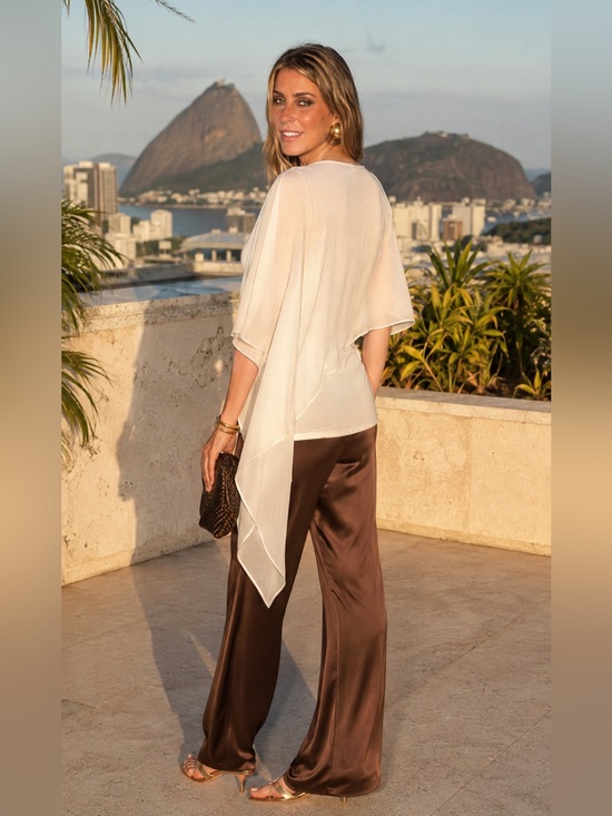 Haute Hippie Tops - Haute Hippie White Asymetrical Top sleeveless, sheer outer layer, MRSP $265